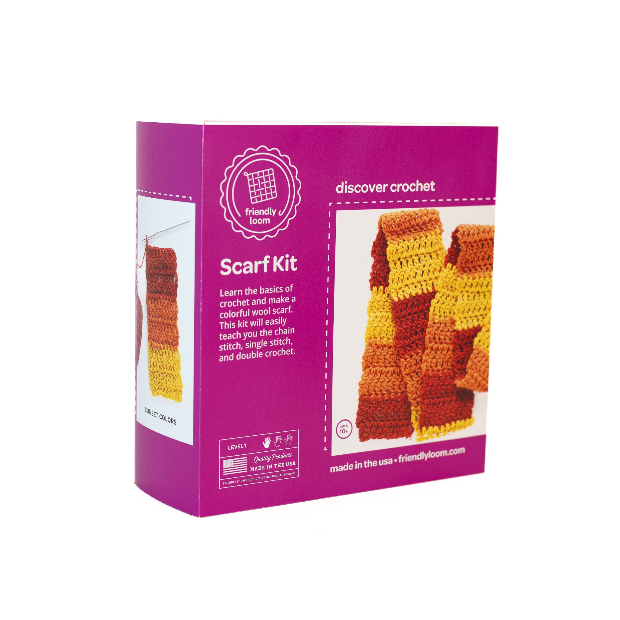 Discover Crochet: Scarf Kit – Sunset – Friendly Loom