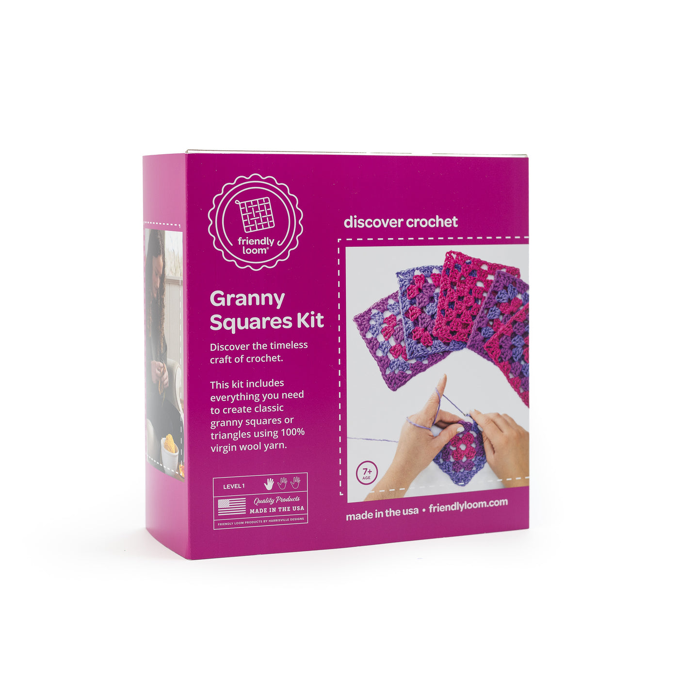 Explore Crochet: Granny Square Kit – Berry