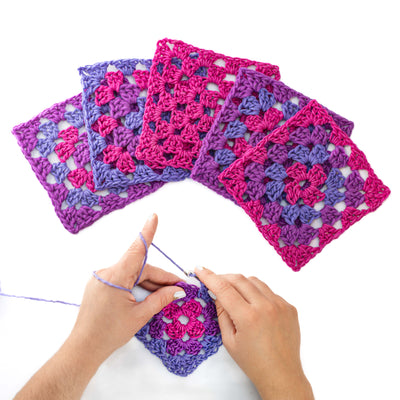 Explore Crochet: Granny Square Kit – Berry