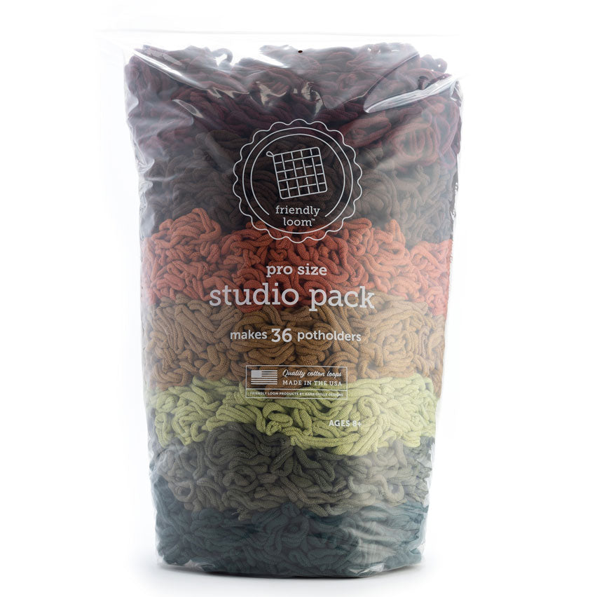 Friendly Loom - PRO Size Potholder Weaving Loops - Studio Pack