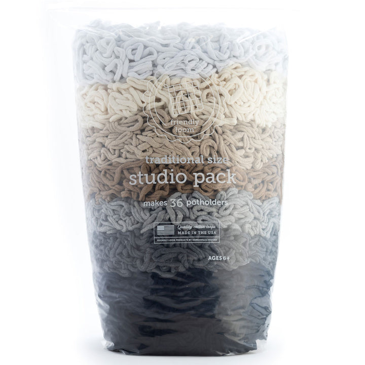 Friendly Loom - Traditional Size Potholder Weaving Loops - Studio Pack