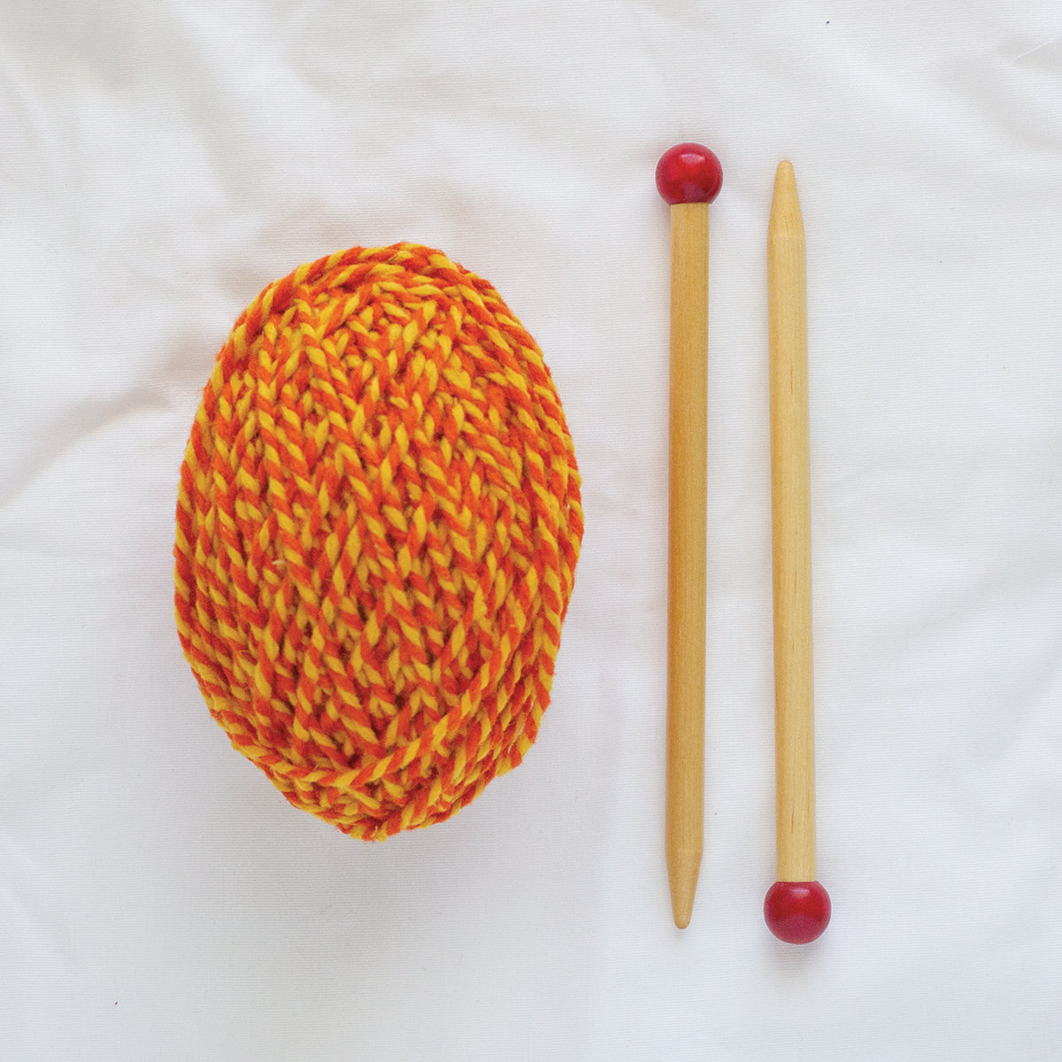 Discover Knitting: Scarf Kit - YELLOW/PUMPKIN