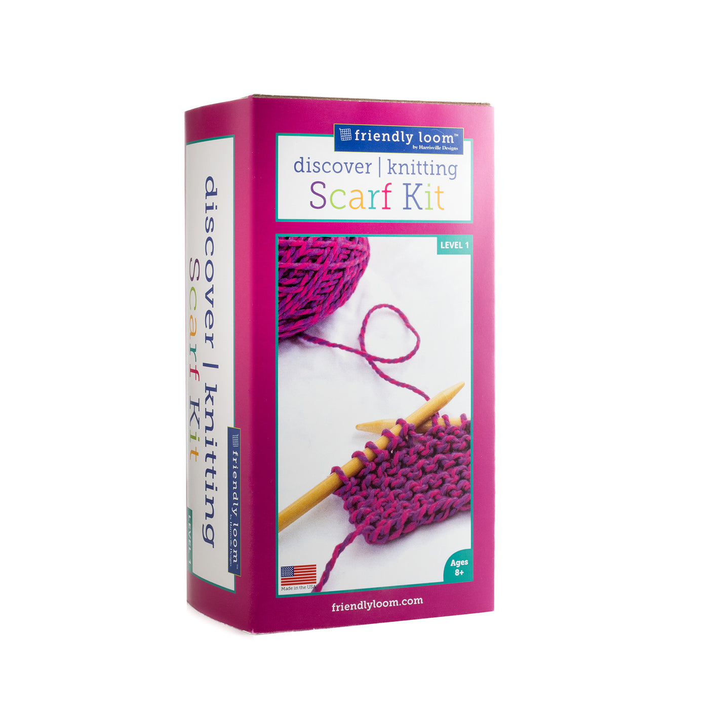 Discover Knitting: Scarf Kit - PINK/VIOLET